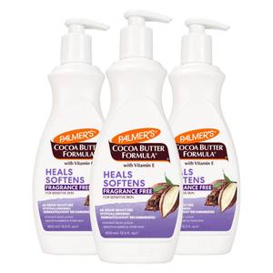 lot 10227 image: Palmers Cocoa Butter Formula Daily Skin Therapy Fragrance Free Lotion for Dry Skin, Unscented Body Lotion, Pump Bottle, 13.5 Fl Oz (Pack of 3)
