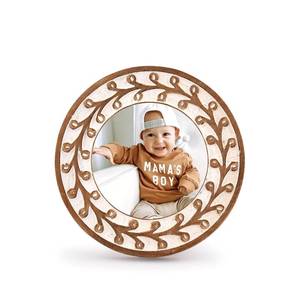 lot 10229 image: NIRMAN Mango Wood Picture Frame 4 x 4 Inch for Home Office Table D�cor, Home Decor, Wedding, Graduation (6.5 x 6.5 x 0.75)