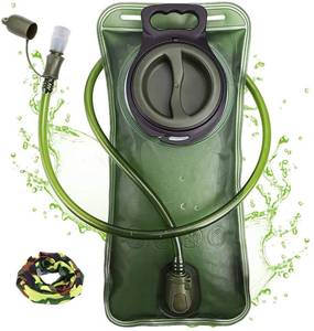 lot 10235 image: Hydration Bladder, 3L Water Bladder for Hiking Backpack, BPA-Free Leak Proof Water Reservoir Storage Bag, Water Pouch Hydration Pack Replacement for Camping Cycling Running, Military Green