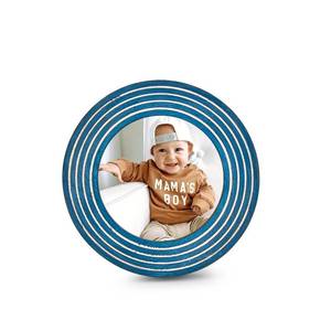 lot 10245 image: BHAVATU Tabletop Frames Acacia Wood 4X 4 Round Picture Frame Blue for Tabletop Display, Retro Home Display Retro Home D�cor