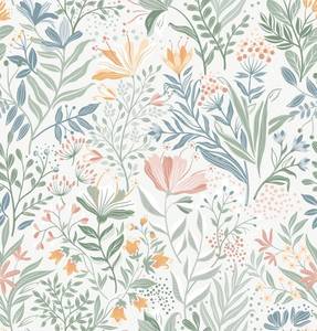 lot 10281 image: Fititem Floral Peel and Stick Wallpaper 17.3inW 197inL Boho Floral Contact Paper Modern Flower Removable Self Adhesive Waterproof Wallpaper for Bathroom Bedroom Fun Wildflower Contact Paper Cabinets