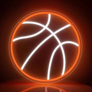 lot 10294 image: Basketball Neon Sign, Basketball LED Neon Light for Wall Decor, Dimmable USB-Powered Basketball Light with ONOFF Switch for Kids, Man Cave, Boys & Game Rooms, Gift for Basketball Fans