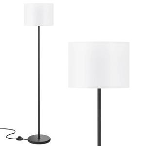 lot 13840 image: Modern Floor Lamp Simple Design with White Shade, Foot Pedal Switch, 60 Small Tall Lamps for Living Room Bedroom Office Dining Room Kitchen, Black Pole Lamp(Without Bulb)