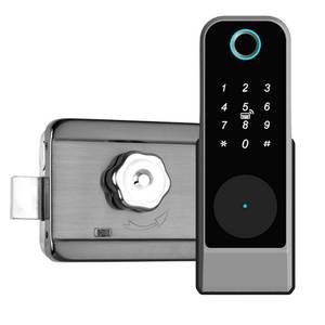 lot 13846 image: Swokely Smart Keyless Entry Fingerprint Door Lock, Smart Anti-Theft Biometric Password Door Lock, Outdoor Courtyard Electronic Lock, 5 Modes Unlock, Remote Control with Tuya APP, IP66 Waterproof