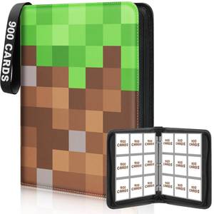 lot 14295 image: Winsing Trading Card Binder 9 Pocket, Holder 900 Pockets with 50 Removable Sleeves, Cards Binder Carrying Case Storage for Boys and Girls, 3 Ring Album Book for Sports,Game and Photo,Deep Green