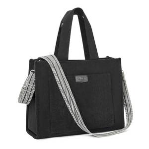 lot 14312 image: CLUCI Corduroy Tote Bag For Women Casual Zipper Tote Fashion Shoulder Handbag Hobo Bag