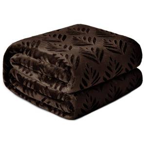 lot 15421 image: Exclusivo Mezcla Twin Size Fleece Blanket for Bed, Super Soft and Cozy Blankets All Season Use, Leaves Pattern, Plush Fuzzy Lightweight, Coffee, 60x80 Inch
