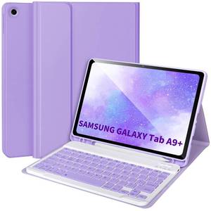 lot 15452 image: Keyboard Case for Samsung Galaxy Tab A9Plus 11���� 2023(SM-X210X216X218),Case with Keyboard for Samsung Tab A9 with S Pen Holder,Detachable Bluetooth Keyboard for Galaxy A9 Auto WakeSleep,Purple