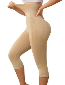 lot 16188 image: BampooPanPa Capri Shapewear Leggings for Women Tummy Control High Waisted Seamless Body Shaper Butt Lift Thigh Slimmer (Nude, Large)