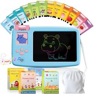 lot 16189 image: ZONSTVYS Talking Flash Cards for Toddlers 2-in-1 LCD Writing Tablet Kids - Montessori Language Learning with 510 Words - Autism & Speech Therapy Toys for Children Gifts, Blue