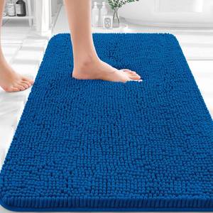 lot 16195 image: OLANLY Bathroom Rugs 36x24, Extra Soft Absorbent Chenille Bath Rugs, Rubber Backing Quick Dry, Machine Washable Bath Mats for Bathroom Floor, Tub and Shower, Home Decor Accessories, Deep Navy Blue