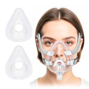 lot 16213 image: 2 Packs Airfit F20 Large Replacement Cushion, Full Face Seamless Seal, Compatible with Origianl Frame, Premium Liquid Silicone CPAP Accessories - L