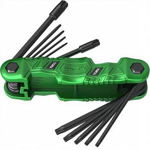 lot 16225 image: 11-Piece Large Folding Torx Key Set (T9��T55), Heavy Duty Folding Star Wrench Set, Portable Compact Tool for Archery, Bike Repair, Furniture, and Basic Home Maintenance(Green)