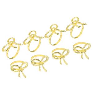 lot 16229 image: uxcell Metal Napkin Rings Set of 8, Bow-Knot Napkin Ring Holder Buckle for Dining Table Decorations Wedding Birthday Holiday Party, Gold Tone