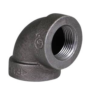 lot 16258 image: Supply Giant CTF336H 1-14 Cast Iron Threaded 90 Degree Street Elbow for Industrial Piping or DIY Projects with Black Finish