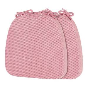 lot 19627 image: PRONOUS 2 Pack Pink Chair Cushions with Ties Removable Covers, D-Shape Dining Kitchen Chair Seat Pads Non Slip 17x16