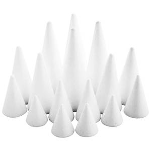 lot 19641 image: Bright Creations 16 Pack Foam Cones for Crafts - 4 Assorted Sizes for Trees, Holiday Decorations - Handmade Gnomes (White, 2.2-6 in) - Craft Cones - Cone Shape Foam - Foam Tree Cones