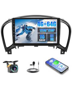 lot 19643 image: 464G Realdio Android 15 Car Radio for Nissan Juke 2011-2016 Wireless CarPlay Android Auto, 9 Inch IPS Touch Screen Car Stereo with GPS, WiFi, Bluetooth 5.0, FMRDS, 32EQ, Backup Camera
