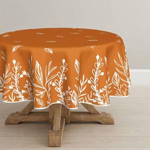 lot 20033 image: Horaldaily Fall Tablecloth 60x60 Inch Round, Thanksgiving Autumn Harvest Orange Wild Flowers Table Cover for Party Picnic Dinner Decor