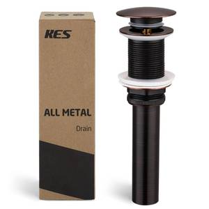 lot 20048 image: KES Bathroom Sink Drain Without Overflow Vessel Sink Lavatory Vanity Pop Up Drain Stopper Oil Rubbed Bronze, All Metal Rustproof Brass and 304 Stainless Steel, for 1.6-1.9 Sink Hole, S2008D-ORB