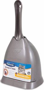 lot 20078 image: Petmate Scoop N Hide Cat Litter Scoop with Discreet Litter Scoop Holder, Brushed Nickel