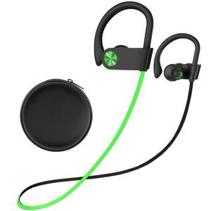 lot 20088 image: Stiive Bluetooth Headphones, 5.3 Wireless Sports Earbuds IPX7 Waterproof with Mic, Stereo Sweatproof in-Ear Earphones, Noise Cancelling Headsets for Gym Running Workout, 16 Hours Playtime - GreenBlack