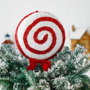 lot 20100 image: Gejoy Christmas Candy Tree Topper Peppermint Candy Cane Christmas Tree Toppers 10.2 Inch Candy Swirl Christmas Ornament Glitter Xmas Tree Topper for Holiday Party Festive Home Decor