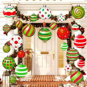 lot 20108 image: Huwena 24 Pcs Christmas Outdoor Decorations Hanging Ornaments Christmas Yard Signs Double Sided Lawn Decorations for Xmas Party Porch Lawn Decor (Novel Style)