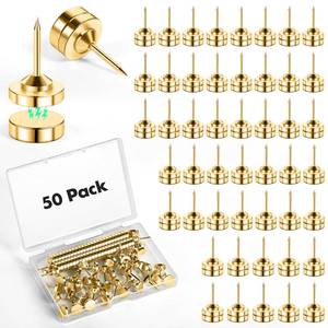 lot 20110 image: GOOLADA 50 Sets of Magnetic Flat Push Pins, Gold Magnetic Pins, Flat Thumb Tacks,Cute Push Pins for Wall,Gold Thumbtacks for Cork Board, Poster Hanger for Bulletin Board