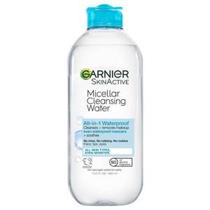 lot 20118 image: Garnier Micellar Water For Waterproof Makeup, Hydrating Facial Cleanser & Makeup Remover, Suitable for Sensitive Skin, Vegan, Cruelty Free, 13.5 Fl Oz (400mL), 1 Count