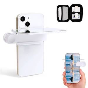lot 20128 image: Weseecase Mirror Reflection Clip, Adjustable Mirror Effect Lens, Camera Mirror-Reflection Clip Kit for All Smartphone, Easy HD Glass-Mirror Clip-on Design for Travel & Selfie Photography (White)