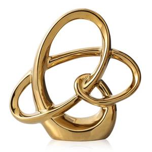 lot 1774 image: Modern Gold Knots Decor Ceramic Statue - Abstract Home Accent & Tabletop Figurine for Living Room, Bedroom, Bathroom, Office, Shelf, Mantel - Wedding, Coffee Table, Dining Room Centerpiece Decoration