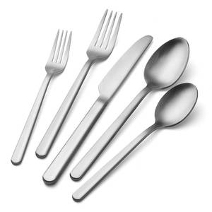 lot 1775 image: KINGSTONE Forged Silverware Set, 20 Piece Flatware Set for 4, 1810 Stainless Steel Silverware Utensils Set, Matte Satin Finish Dishwasher Safe(Matte Silver)