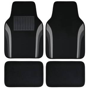 lot 1779 image: CAR PASS Leather Waterproof Sporty Car Floor Mats Carpet,Universal Automotive Floor Mat Fit for Sedans, Cars, Mid Trucks, Vans, SUV, Set of 4 (Black and Gray)