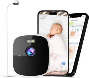 lot 1794 image: Rraycom Smart Baby Monitor with Floor Stand, 2K Crib Camera with AI Breathing Monitor, No Wearables WiFi Baby Camera, Night Vision, Baby Sleep Tracker, Cry & Motion Alerts, Diaper & Feeding Record