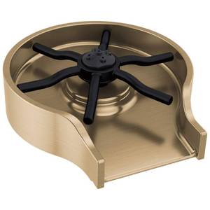lot 2180 image: Delta Brushed Gold Metal Glass Rinser for Kitchen Sink, Cup Washer for Sink, Bottle Washer, Champagne Bronze GR250-CZ