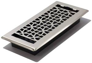 lot 2192 image: Decor Grates ECH410-NKL Eclipse Plated Floor Register, 4-Inch by 10-Inch, Nickel