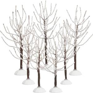lot 2195 image: Chuangdi 7 Pieces Christmas Decor Trees Snow Covered Village Winter Snow Model Trees in 2 Sizes for Christmas Displays Fairy Tale Gardens Village Ads and Holiday Decoration