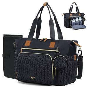 lot 2206 image: Tonyeee Diaper Bag Tote, Large Diaper Bags Waterproof, Hospital Bag for Labor Delivery, Baby Bag with Pacifier Case, Travel Diaper Tote with Changing Pad, Black
