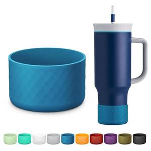 lot 2211 image: Beonsky Silicone Boot for Owala 40 oz Tumbler with Handle, Anti-Slip Protective Sleeve for Stainless Steel Triple Layer Insulated Travel Tumbler Accessories