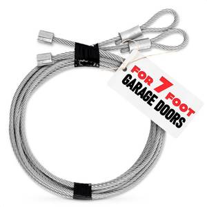 lot 2212 image: Garage Door Cables for 7 ft Door �� 8 ft 6 inch Long, Heavy-Duty 304 Steel Galvanized Cables (Pack of 2)  Corrosion-Resistant, Rust-Proof Wire, Durable, Smooth Operation, Easy Installation, Reliable