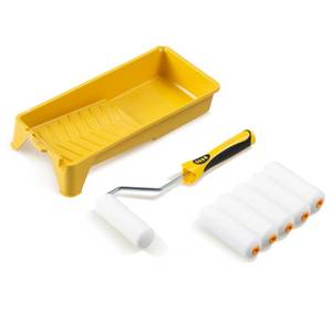 lot 2222 image: VOOMEY Foam Paint Roller,Small Paint Roller Kit, Mini Paint Roller 4 Inch with Paint Roller Frame and Paint Tray, Perfect for Repairing Furniture, Cabinets, and Other Delicate Projects