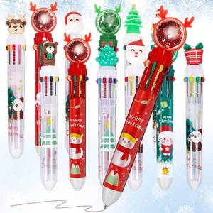 lot 2279 image: Kosiz 12 Pcs Christmas Multicolor Ballpoint Pens, 10 in 1 Santa Claus Reindeer Xmas Tree Retractable Pens 0.7 mm for Office Christmas Prize Gift Goodie Bag Stuffers Xmas Party Favor