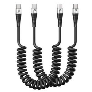 lot 2290 image: USB C to C 100W 3ft, 2Pack Coiled USB C Charger Cable for Car, Short Type C USBC Fast Charging Cable for iPhone 171615ProPlusPro MaxSamsung Galaxy S23, Compatible All Type C Devices