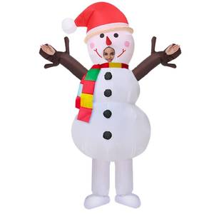 lot 3746 image: MROMT Inflatable Snowman Costume Branch Snowman Blow Up Costume Cosplay Suit Xmas Christmas Suit for Women