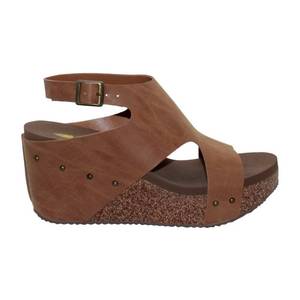 lot 3762 image: VOLATILE Womens Pool Side Wedge Sandal, Tan - 8