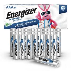 lot 4322 image: Energizer Ultimate Lithium AAA Batteries (1 Pack), Lithium Triple A Batteries, 24 Count