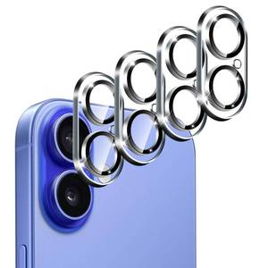 lot 4328 image: ivoler 4-Pack Camera Lens Protector for iPhone 17 6.3 iPhone 16 6.1��16 Plus 6.7�� Screen Protector Tempered Glass Case FriendlyNew Rersion,Scratch-Resistant,ClearBlack Circle