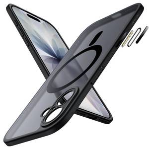 lot 4347 image: JETech Magnetic Case for iPhone 17 6.3-Inch Compatible with MagSafe, Shockproof Slim Phone Cover with Built-in Camera Control Button, Matte Translucent Back (Black)