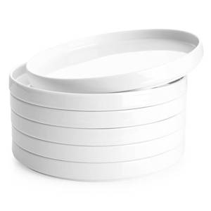 lot 5508 image: Sweese Porcelain Flat Dessert Plates Set of 6-7.8 Inch Salad Plates for Kitchen, Small Appetizer, Small Dish Set, Microwave & Dishwasher Safe, Scratch Resistant - Elegant White Glaze